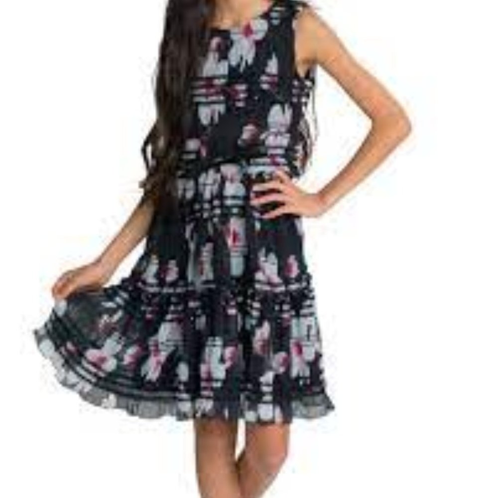 ZOE LTD Sydney Smocked Floral Chiffon Dress - Picture 11 of 12